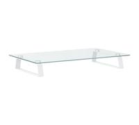 vidaXL Supporto per Monitor Bianco 60x35x8cm Vetro Temperato e Metallo