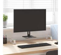 vidaXL Supporto per Monitor Bianco 80x20x8cm Vetro Temperato e Metallo