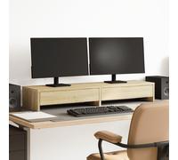 vidaXL Supporto per monitor con cassetti in rovere Sonoma 100x27x15 cm in legno ingegnerizzato