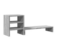 vidaXL Supporto per monitor con organizer da scrivania in legno lavorato grigio sonoma, supporto per monitor, organizer da scrivania, organizer da scrivania