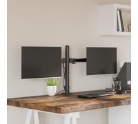 vidaXL Supporto per Monitor Doppio in Acciaio Nero VESA 75/100 mm