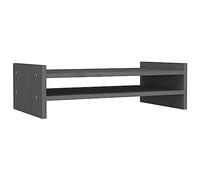 VIDAXL - Supporto Per Monitor Grigio 50x27x15 Cm Legno Massello Di Pino - SPEDIZIONE GRATUITA