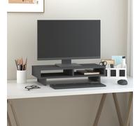vidaXL Supporto per Monitor Grigio 60x27x14 cm Legno Massello di Pino