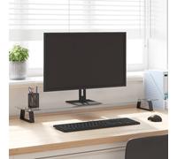 vidaXL Supporto per Monitor Nero 100x20x8cm Vetro Temperato e Metallo