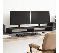 vidaXL Supporto per Monitor Nero 100x27x10cm in Legno Massello di Pino