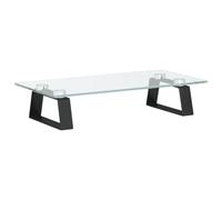 vidaXL Supporto per Monitor Nero 40x20x8cm Vetro Temperato e Metallo