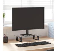 vidaXL Supporto per Monitor Nero 40x20x8cm Vetro Temperato e Metallo