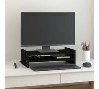 vidaXL Supporto per Monitor Nero 50x27x15 cm in Legno Massello di Pino