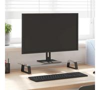 vidaXL Supporto per Monitor Nero 60x20x8cm Vetro Temperato e Metallo