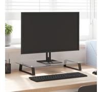 vidaXL Supporto per Monitor Nero 60x35x8cm Vetro Temperato e Metallo