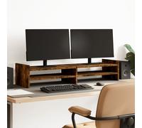 vidaXL Supporto per Monitor Rovere Fumo 100x27x20 cm Legno Multistrato