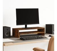 vidaXL Supporto per Monitor Rovere Fumo 54x22x15 cm in Truciolato, Rialzo per Monitor, Supporto per Monitor per scrivania, Rialzo per Supporto per Monitor