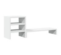 vidaXL Supporto per monitor con organizer da scrivania in legno lavorato bianco rialzo per monitor, supporto per monitor, organizer da scrivania, alzata monitor