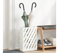 vidaXL Supporto per Ombrello Bianco 28x12x41 cm in Acciaio