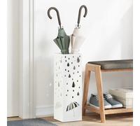 vidaXL Supporto per Ombrellone Bianco 15.5 x 15.5 x 49 cm Acciaio