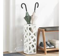 vidaXL Supporto per Ombrellone Bianco 15.5 x 15.5 x 49 cm Metallo
