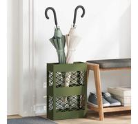 vidaXL Supporto per ombrelli Verde Oliva con Motivo a Croce | Organizer Metallico per Interni, Resistente e Funzionale, Perfetto per l'ingresso e la casa Moderna.