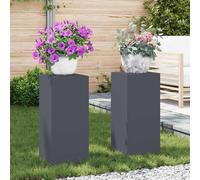 vidaXL Supporto per piante 2 pcs Antracite 24 x 24 x 55 cm Acciaio