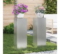 vidaXL Supporto per piante 2 pcs Argento 24 x 24 x 75 cm