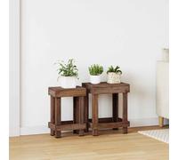 vidaXL Supporto per piante 2 pcs Marrone 70 x 11 x 27 cm