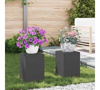 vidaXL Supporto per piante 2 pcs Nero 24 x 24 x 35 cm Acciaio