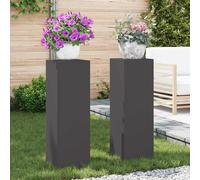 vidaXL Supporto per piante 2 pcs Nero 24 x 24 x 75 cm Acciaio