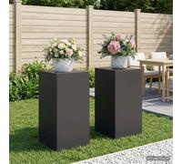 vidaXL Supporto per piante 2 pcs Nero 40 x 40 x 80 cm Acciaio