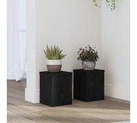 vidaXL Supporto per piante 2 pcs Rovere Nero 15 x 15 x 20 cm