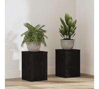 vidaXL Supporti per Piante 2 pz Rovere Nero 20 x 20 x 30 cm in Legno ingegnerizzato, Ideali per Interni. Supporto Alto per Esposizione in Giardino. Design Moderno per mensola Decorativa. Perfetti per