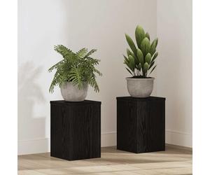 vidaXL Supporto per piante 2 pcs Rovere Nero 20 x 20 x 30 cm