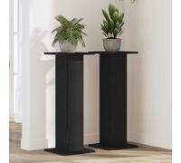 vidaXL Supporto per piante 2 pcs Rovere Nero 30 x 30 x 80 cm