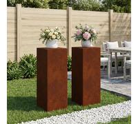 vidaXL Supporto per piante 2 pcs Ruggine 30 x 30 x 80 cm