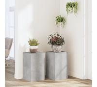vidaXL Supporti per piante 2 pz Grigio 30x30x50 cm Legno multistrato - Porta piante da interno