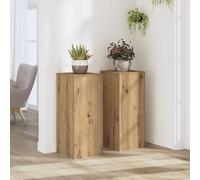 vidaXL Supporti per Piante 2 pz Rovere 30x30x70 cm in Multistrato