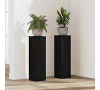 vidaXL Supporto per piante 2 pz Rovere Nero 17 x 17 x 60 cm