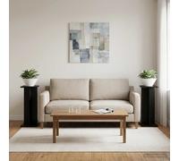 vidaXL Supporto per piante 2 pz Rovere Nero 25 x 25,5 x 60,5 cm