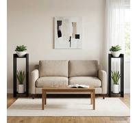 vidaXL Supporto per piante 2 pz Rovere Nero 30 x 30 x 100 cm