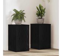 vidaXL Supporto per piante 2 pz Rovere Nero 30 x 30 x 50 cm