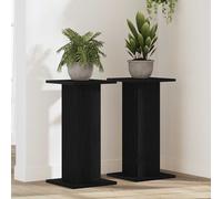 vidaXL Set di 2 Supporti per Altoparlanti in Rovere Nero Legno Ingegnerizzato 30 X 60 cm Design Contemporaneo Ideale per Soggiorno e Home Theater Supporti Espositivi Compatti