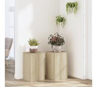 vidaXL Supporti per Piante 2 pz Rovere 30x30x50 cm in Multistrato, Supporto per Fiori, Porta Fiori, Supporto per Piante da Interno, Porta Piante