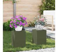 vidaXL Supporto per piante 2 pz Verde Oliva 24 x 24 x 35 cm