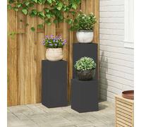 vidaXL Supporto per piante 3 pcs Nero Acciaio