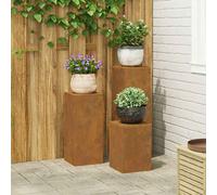 vidaXL Supporto per piante 3 pcs Ruggine Acciaio CorTen