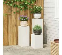 vidaXL Supporto per piante 3 pz Bianco 24 x 24 x 75 cm