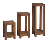 vidaXL Supporto per piante 3 pz Naturale 25 x 25 x 80 cm