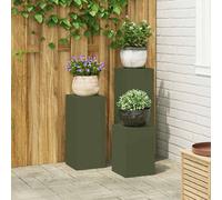 vidaXL Supporto per piante 3 pz Verde Oliva 24 x 24 x 75 cm