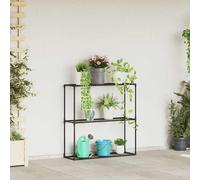 vidaXL Supporto per piante a 3 livelli Nero 100 x 32 x 102 cm Acciaio
