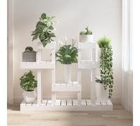 vidaXL Supporto per Piante Bianco 104,5x25x77,5 cm in Massello di Pino