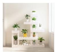 vidaXL Supporto per Piante Bianco 92x25x97cm Legno Massello di Pino