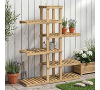 vidaXL Supporto per piante Bianco 93 x 25 x 114,5 cm, Supporto per piante in legno di acacia, decorazione moderna per giardino, espositore elevato per patio e balcone